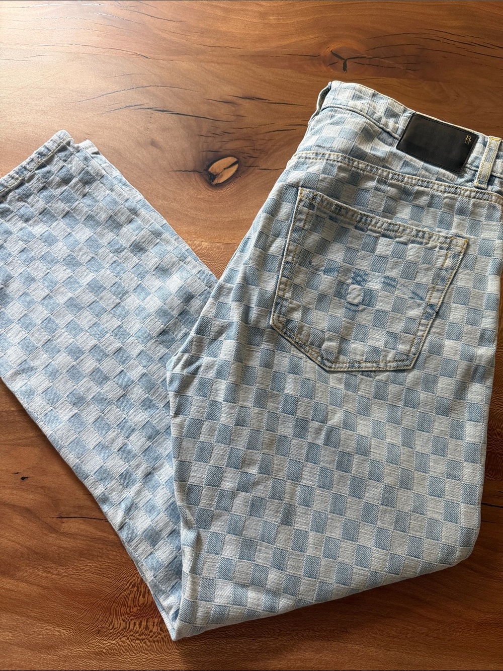 R13 checkered boyfriend Jean